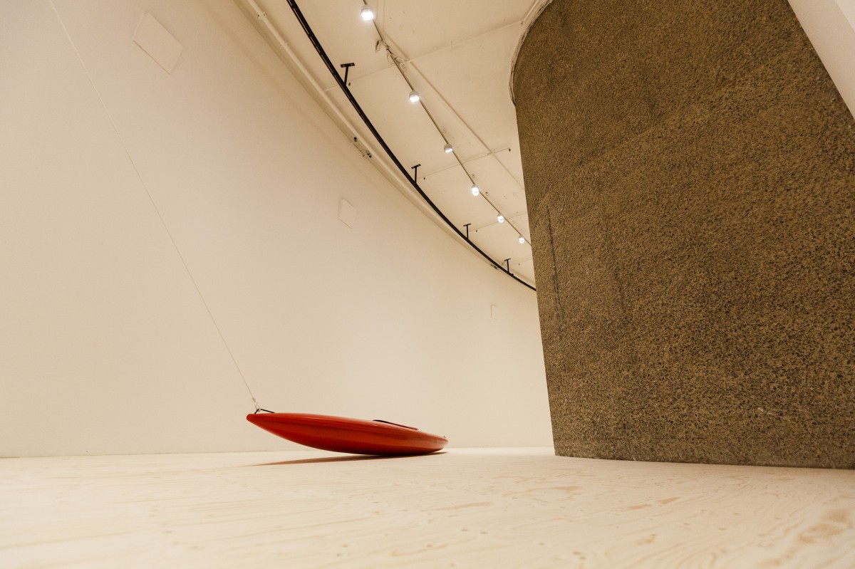 Roman Signer, Slow Movement, installation view,The Curve, Barbican Centre, 4 March – 31 May 2015. Photo © Tristan Fewings / Getty Images
