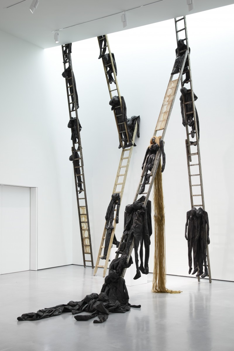 Alexandra Bircken, Deflated Bodies, 2014 a new site-specific installation from her new exhibition 'Eskalation' at The Hepworth Wakefield. Photo by Stuart Whipps.  Image courtesy the artist, The Hepworth Wakefield and Herald St, London.