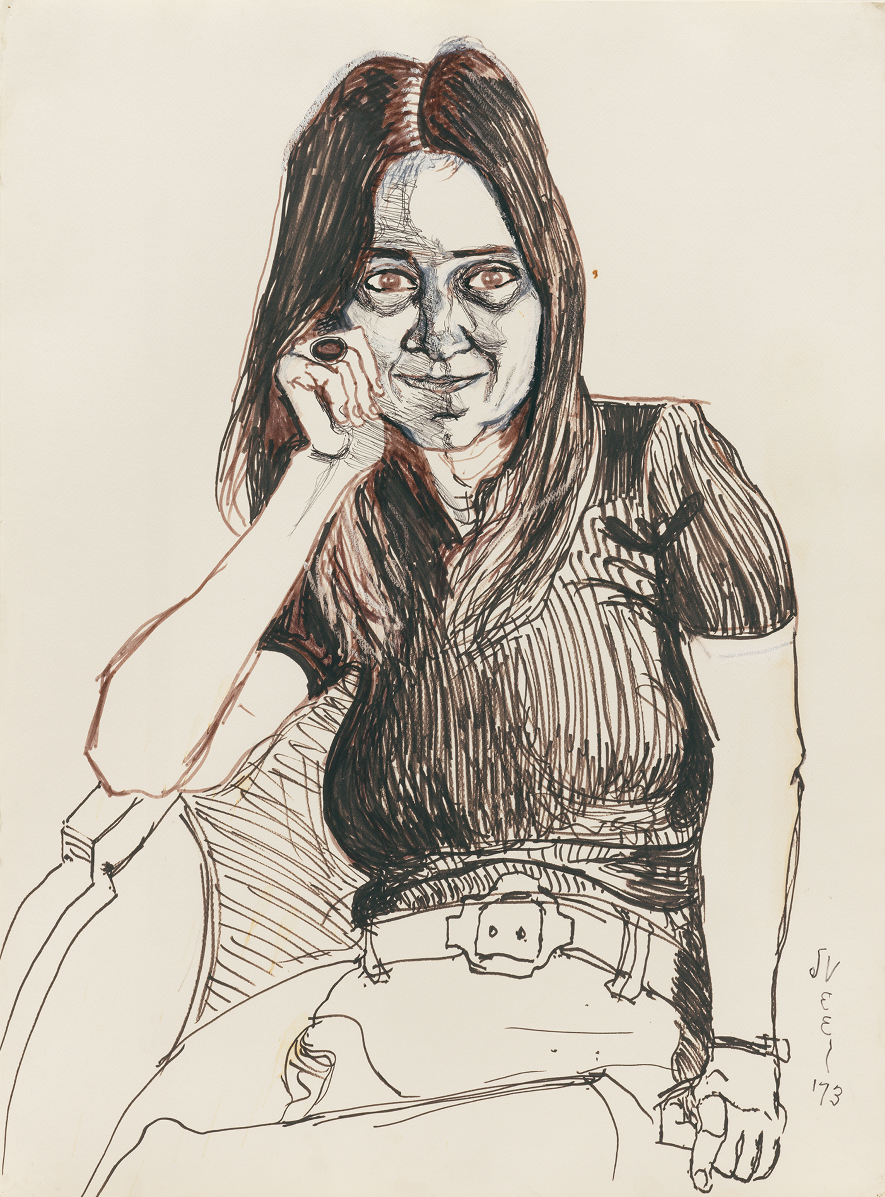 Alice Neel, Adrienne Rich, 1973, ink on paper © The Estate of Alice Neel, Courtesy The Estate of Alice Neel, David Zwirner and Victoria Miro