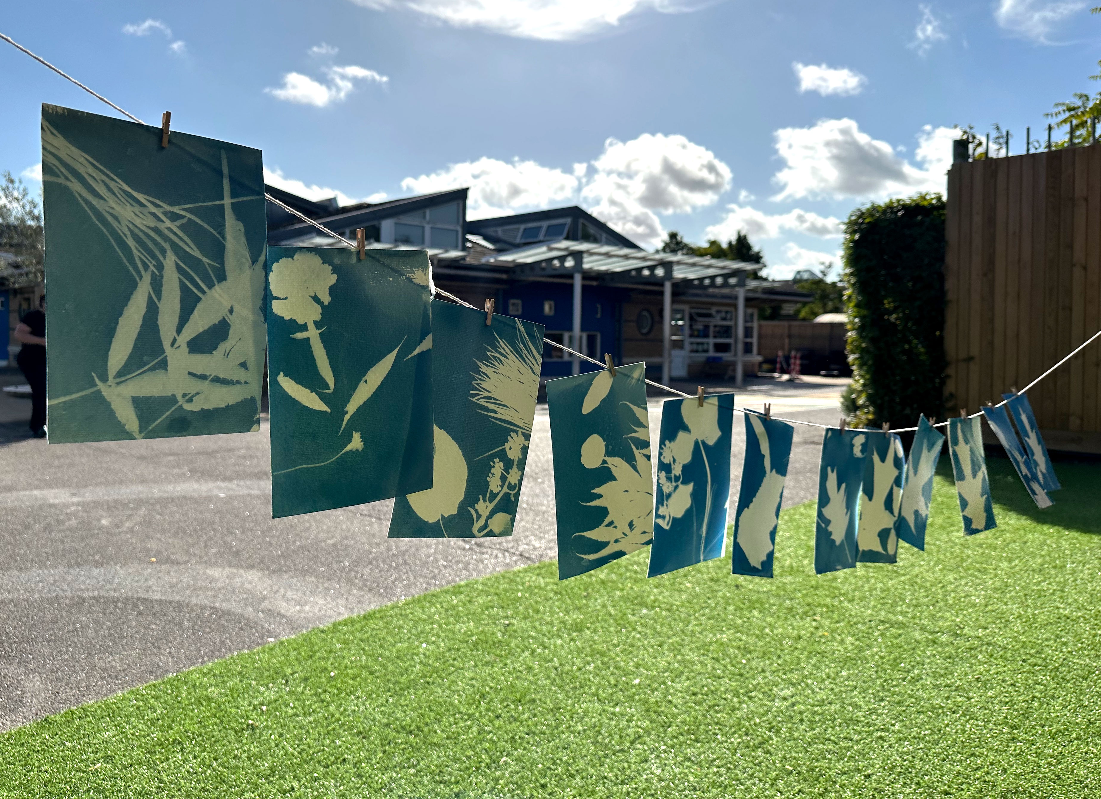 Cyanotype prints, Gallions Primary School, Newham