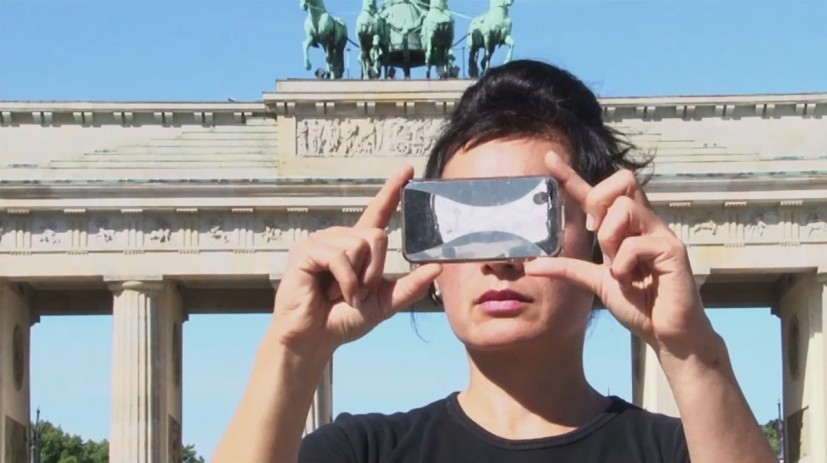 Still from Hito Steyerl, 'Abstract', 2012, Double screen two channel HD video with sound, 7 minutes and 30 seconds. Edition of 7, with 2 APs. Presented to GoMA by the Contemporary Art Society through the Collections Fund, 2015