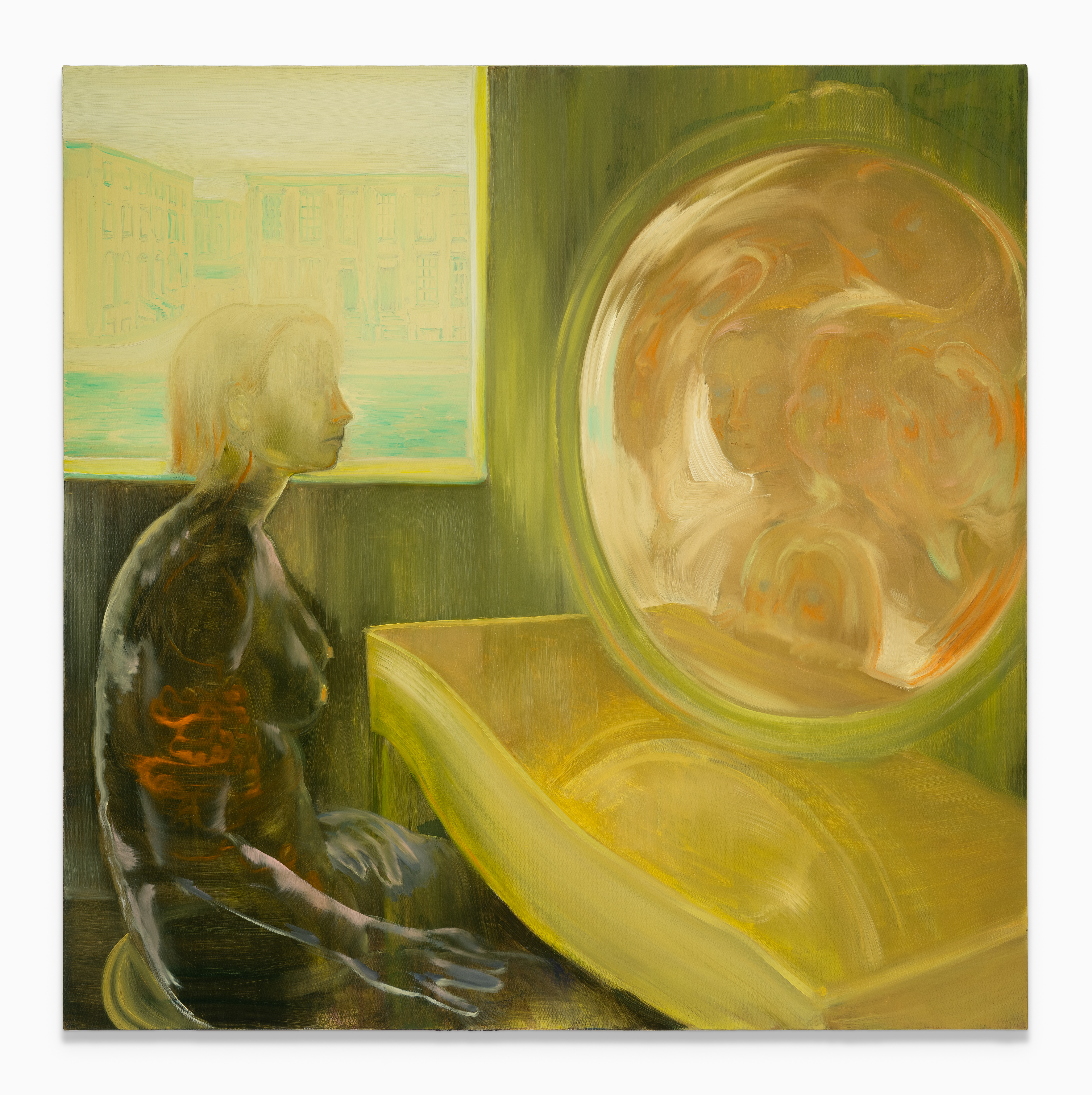 Laura Footes, Mirror, 2024, Oil on canvas, 120 x 120 cm