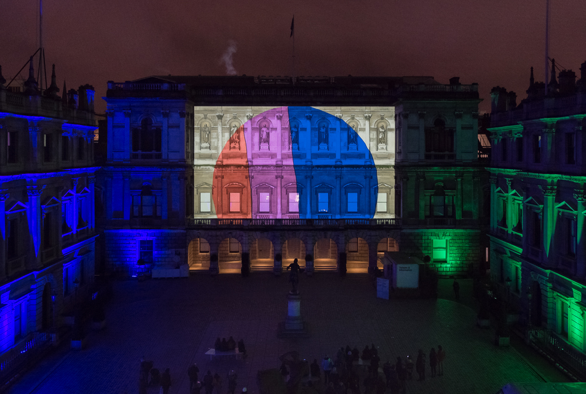 Rhys Coren, Love Motion (2018), commissioned by Lumiere London, Royal Academy of Arts