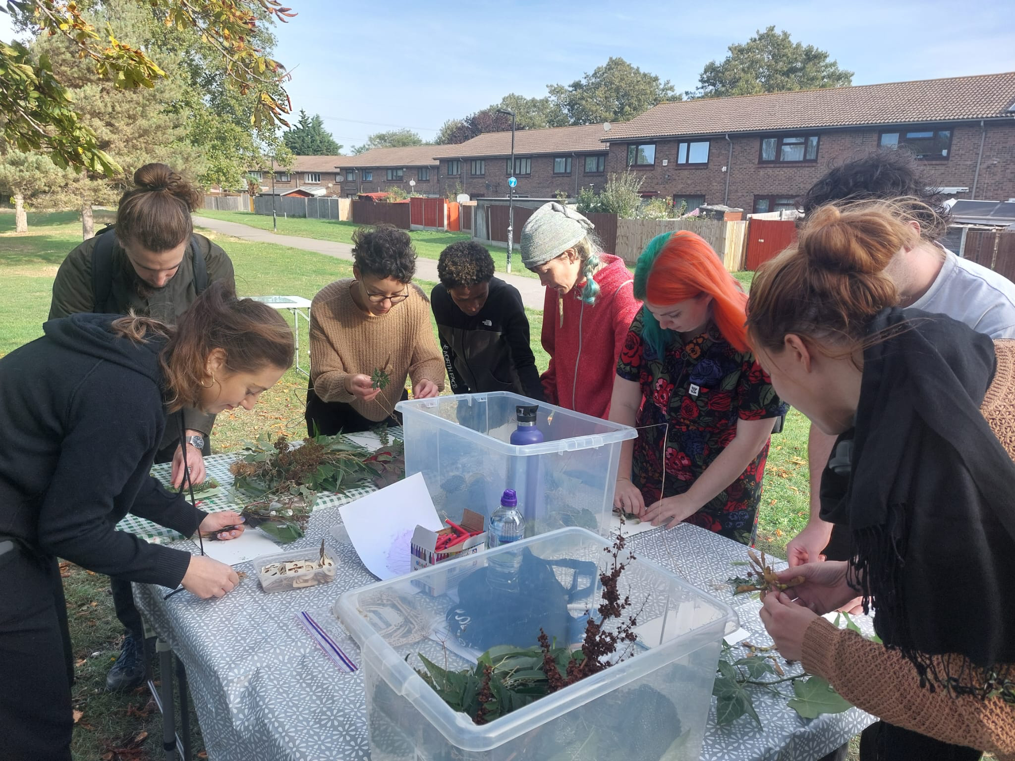 Community cyanotype workshop in Beckton District Park