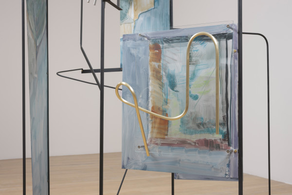 Sara Barker, metamorphosis of friends disappeared subtle structures (2016) (detail) Aluminium sheet, steel rod and bar, Perspex, brass rod, automotive paint Courtesy the artist; Mary Mary, Glasgow; carlier 