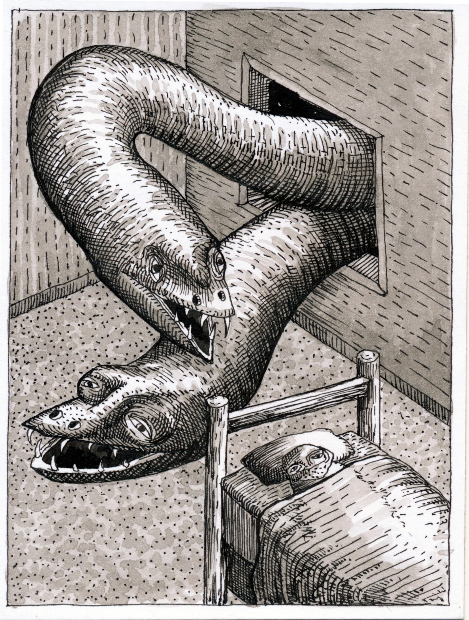 I had a nightmare about huge serpents creeping through open windows (Pandemic Diary series, no. 10) (2020)