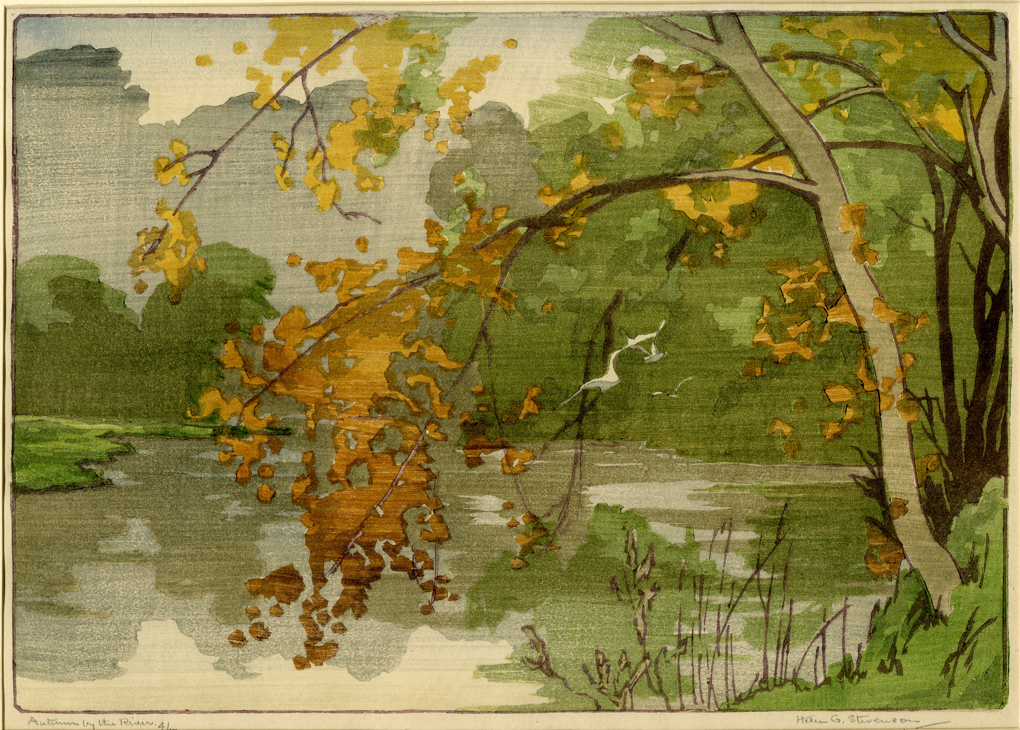 Autumn by the river (circa 1930)