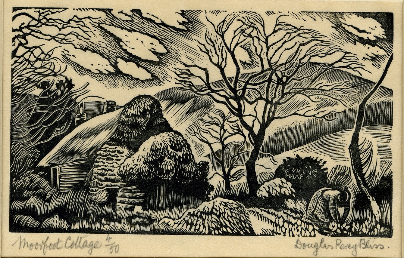 Moorfoot Cottage (Illustration to Robert Louis Stevenson's 'Thrawn Janet' in Douglas Percy Bliss's 'The Devil in Scotland') (1934)