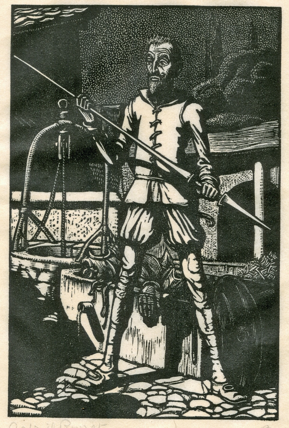 Don Quixote guards his armour (1920s) | CAS