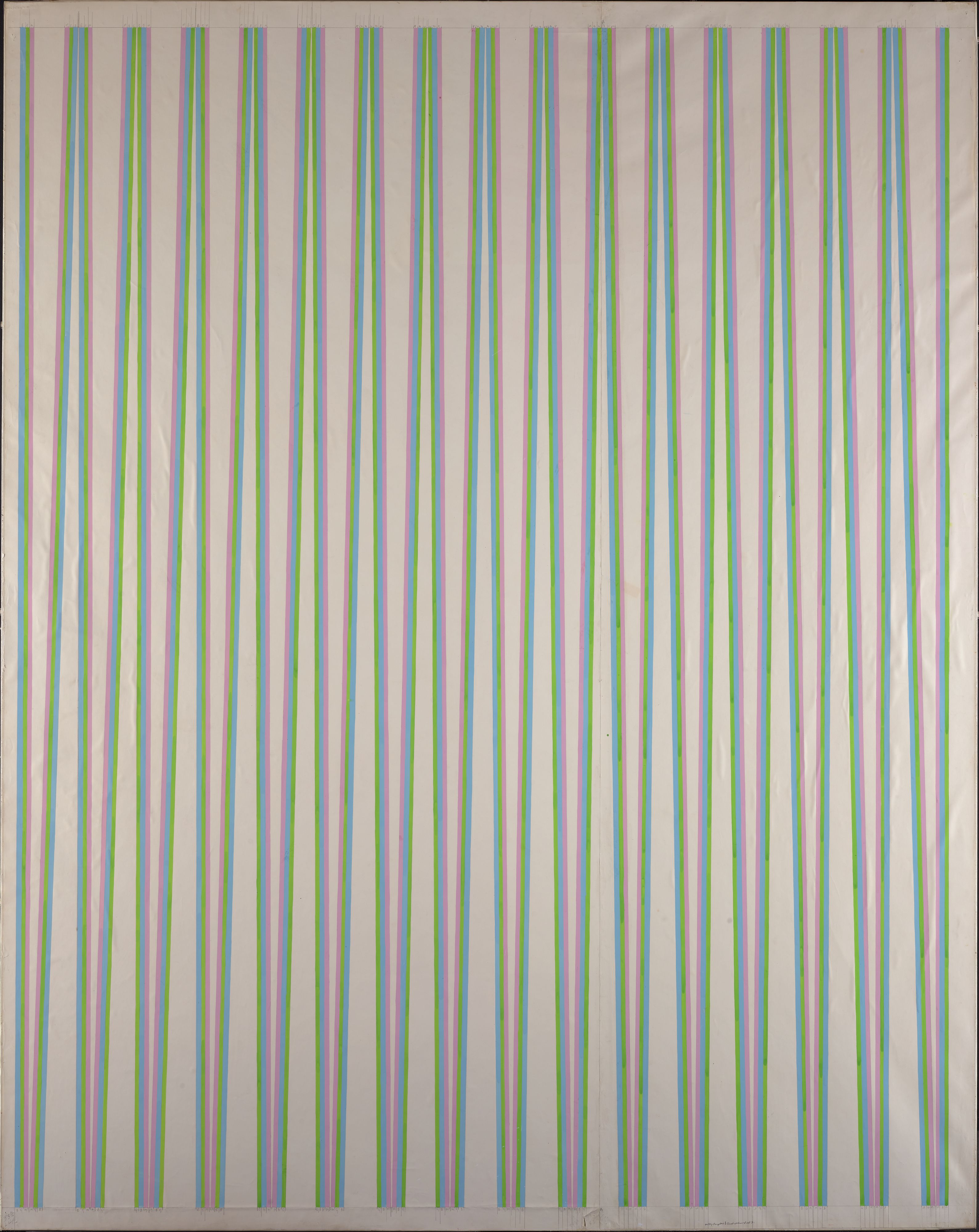 Final Cartoon for pale green/blue magenta elongated triangles (1969-70)