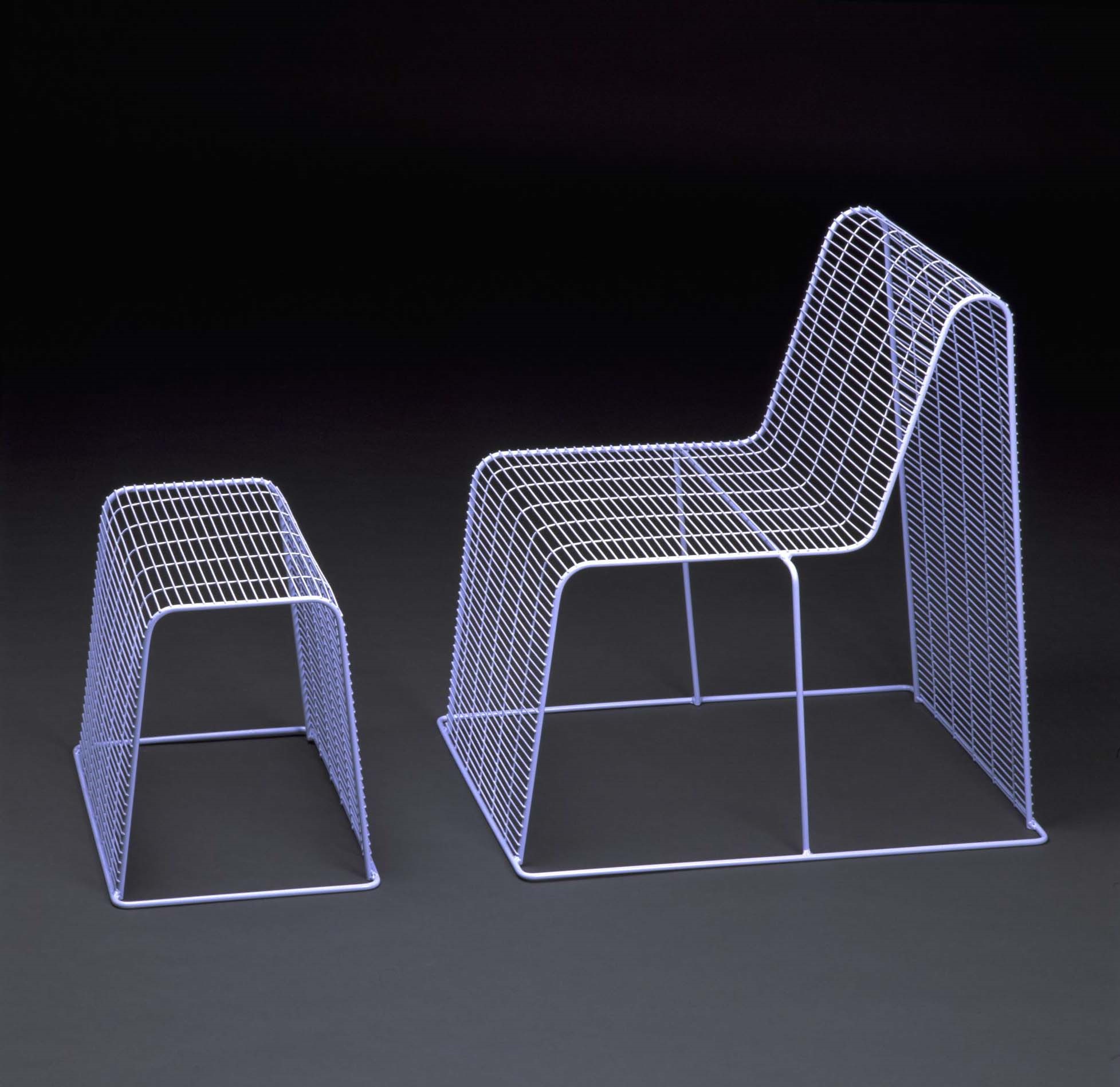 Wire Frame Chair and Wire Frame Stool (1998)