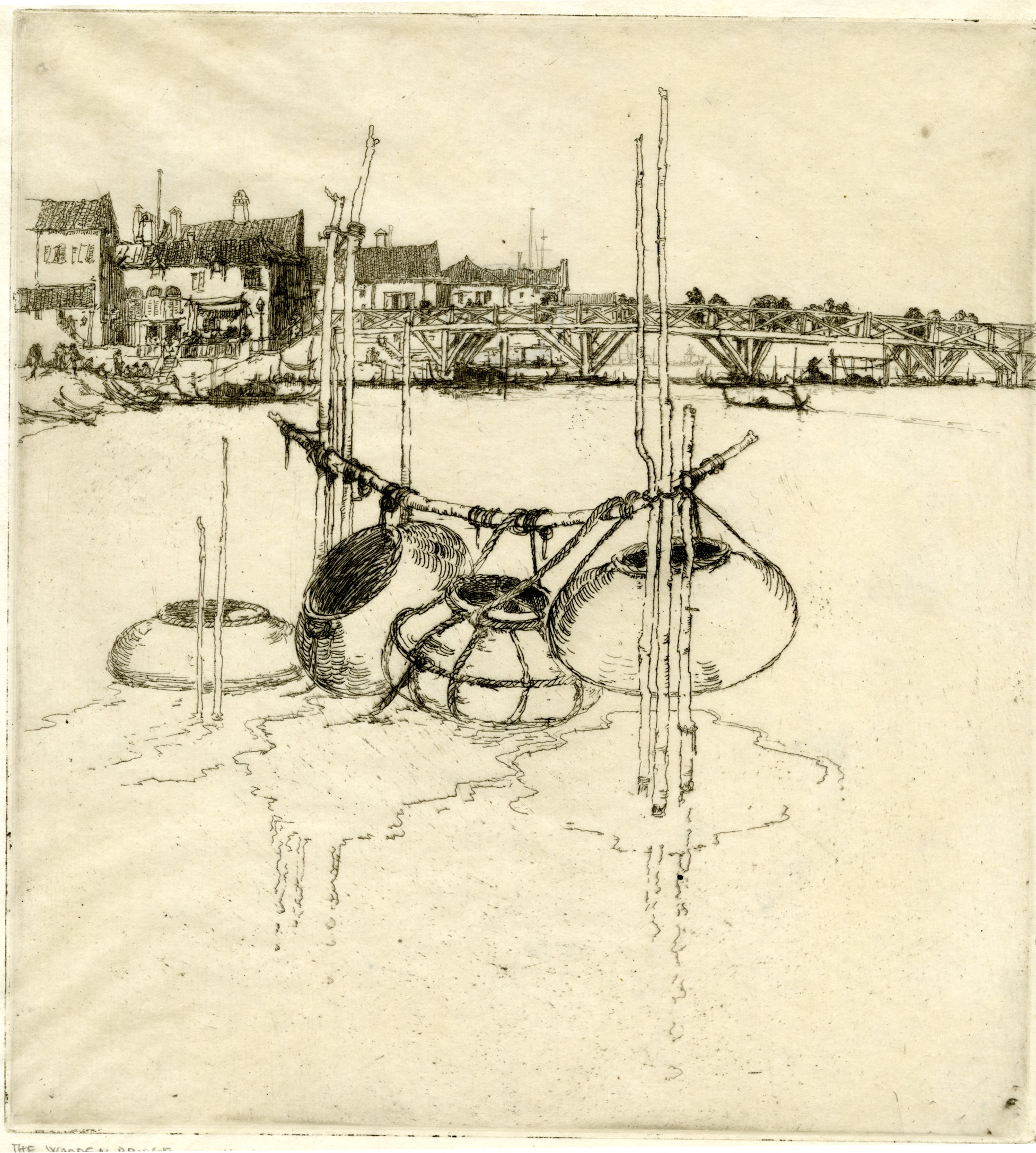 The wooden bridge, Venice (1925)