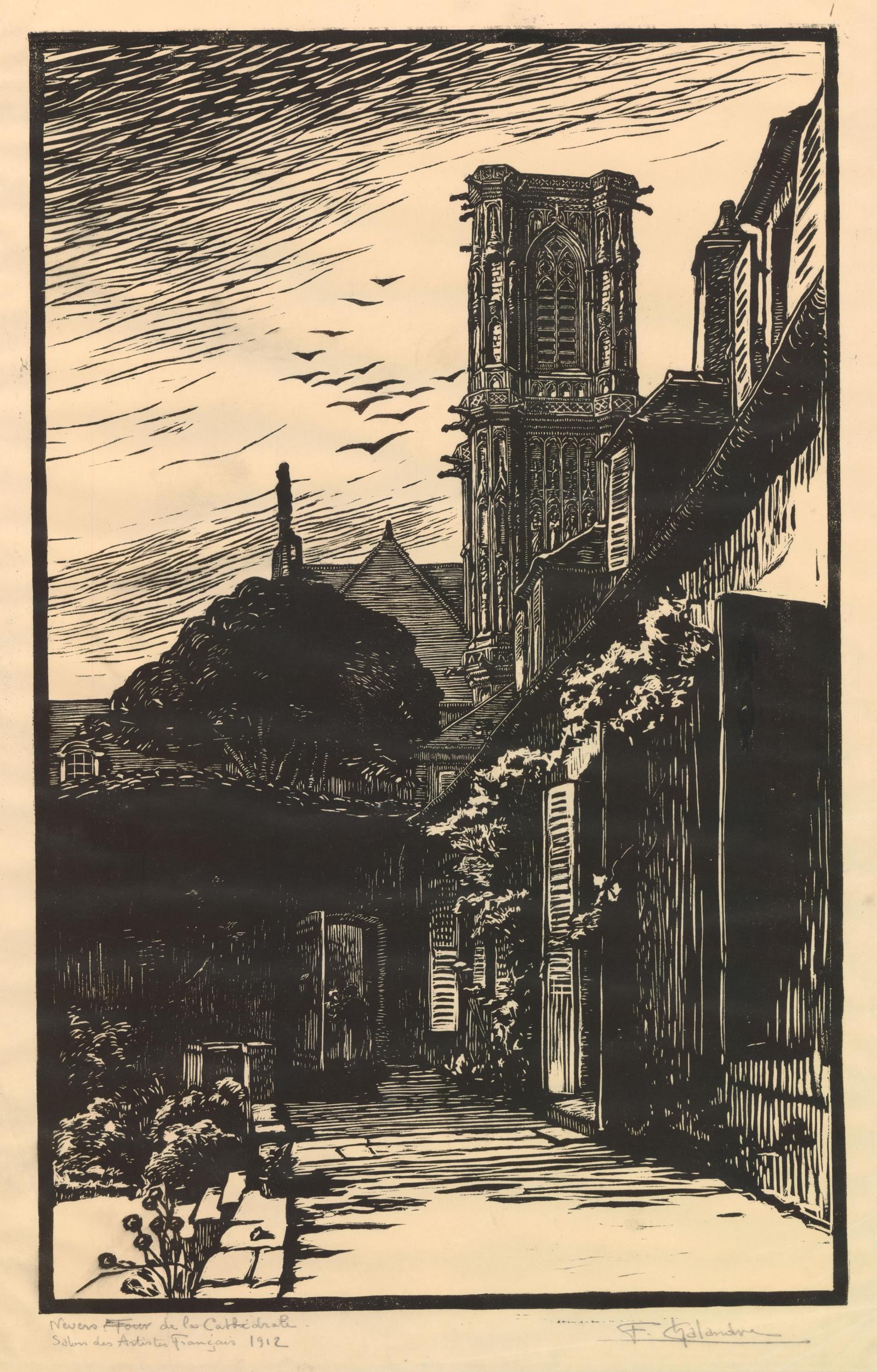 Nevers, tour de la cathédrale (Nevers Cathedral tower) (1912)