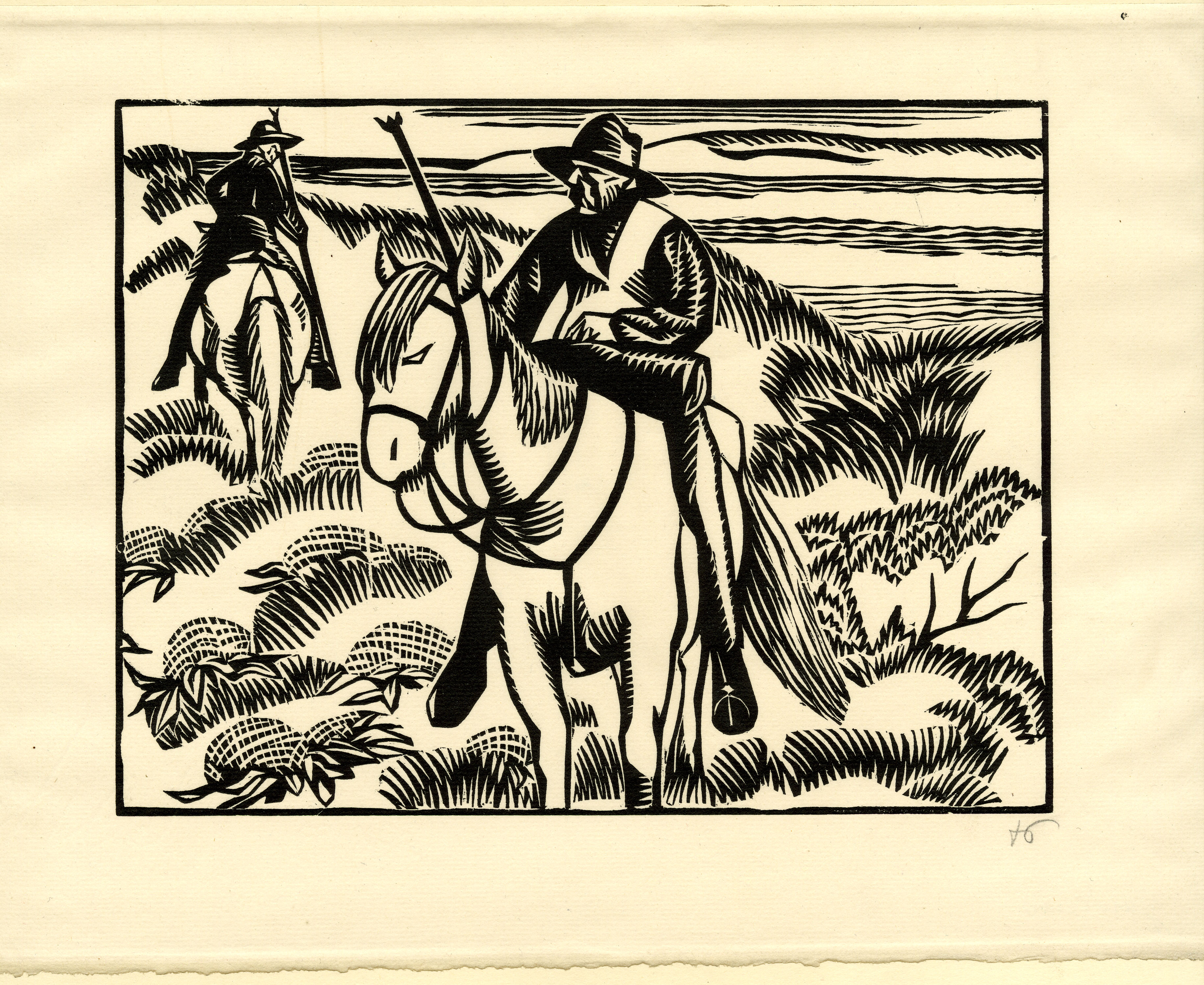 Man on horseback in landscape (1922)