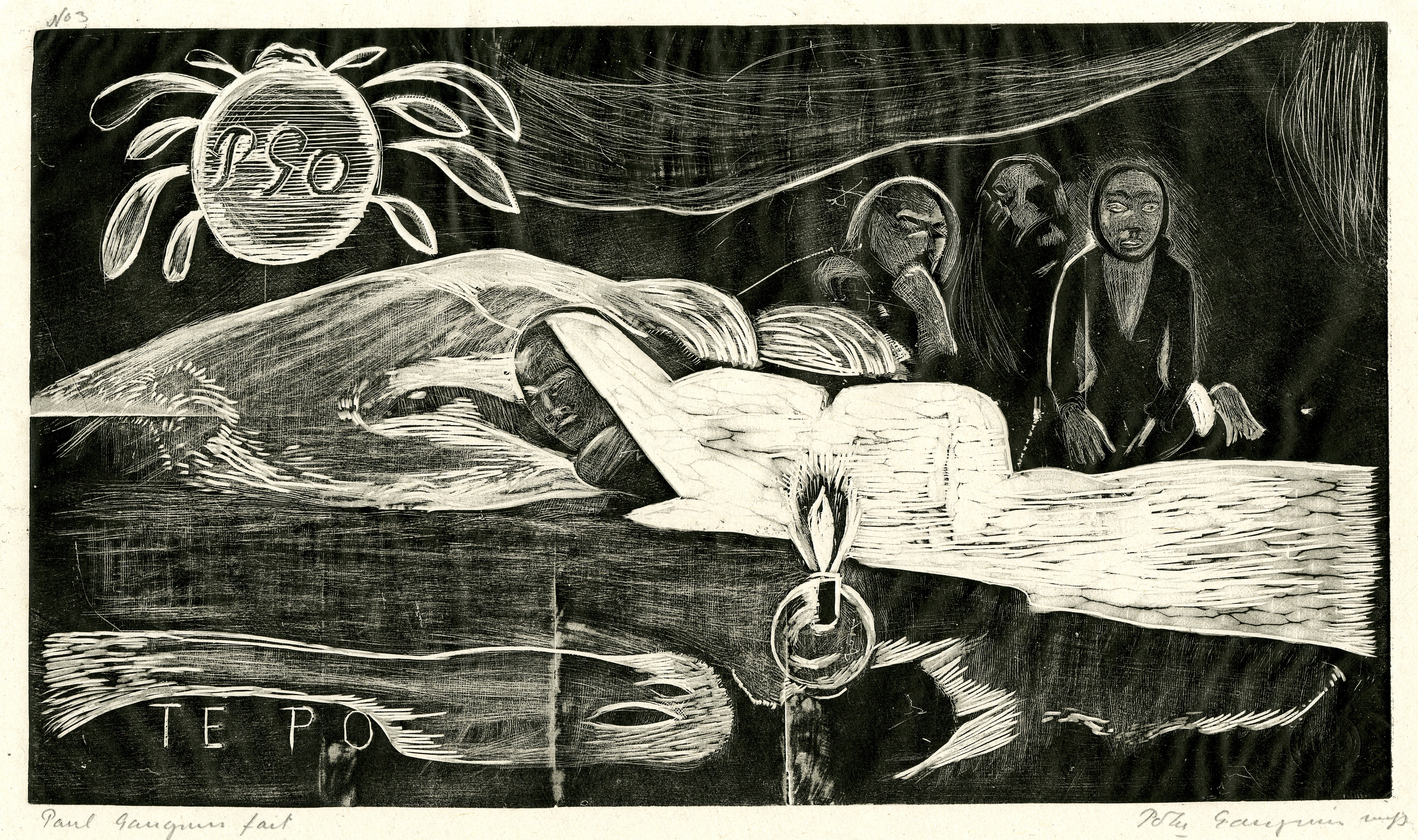 Te Po (Eternal night)  (Paul Gauguin 10 Traesnit Series) (1893-94)