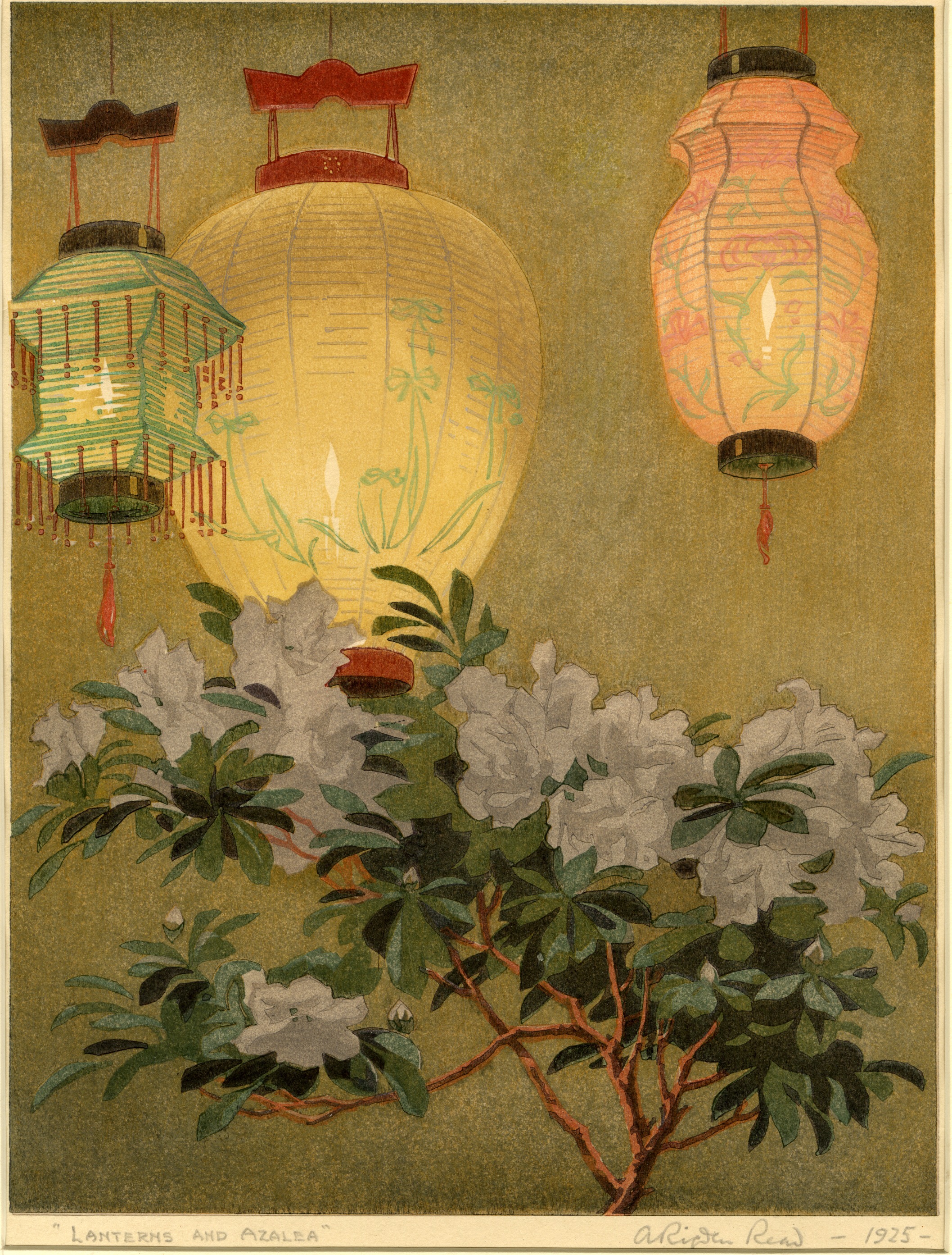 Lanterns and azalea (1925)