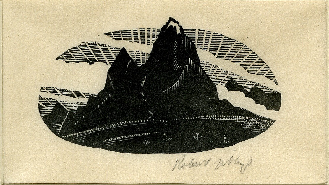 Vignette of snow-capped peak (Illustration to Grey's 'Fallodon Papers', London: 1926) (1926)