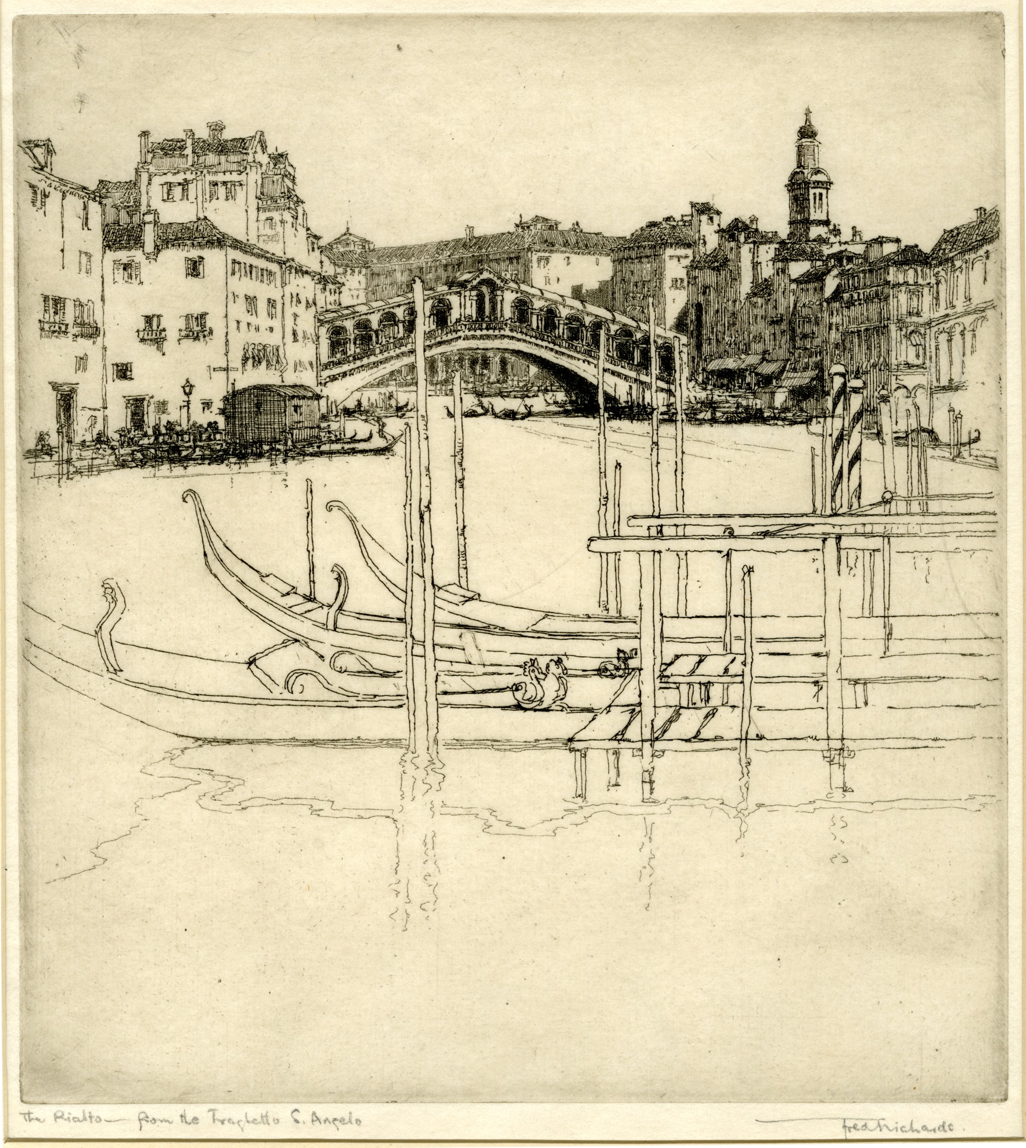 The Rialto from the Traghetto, S Angelo (circa 1925)