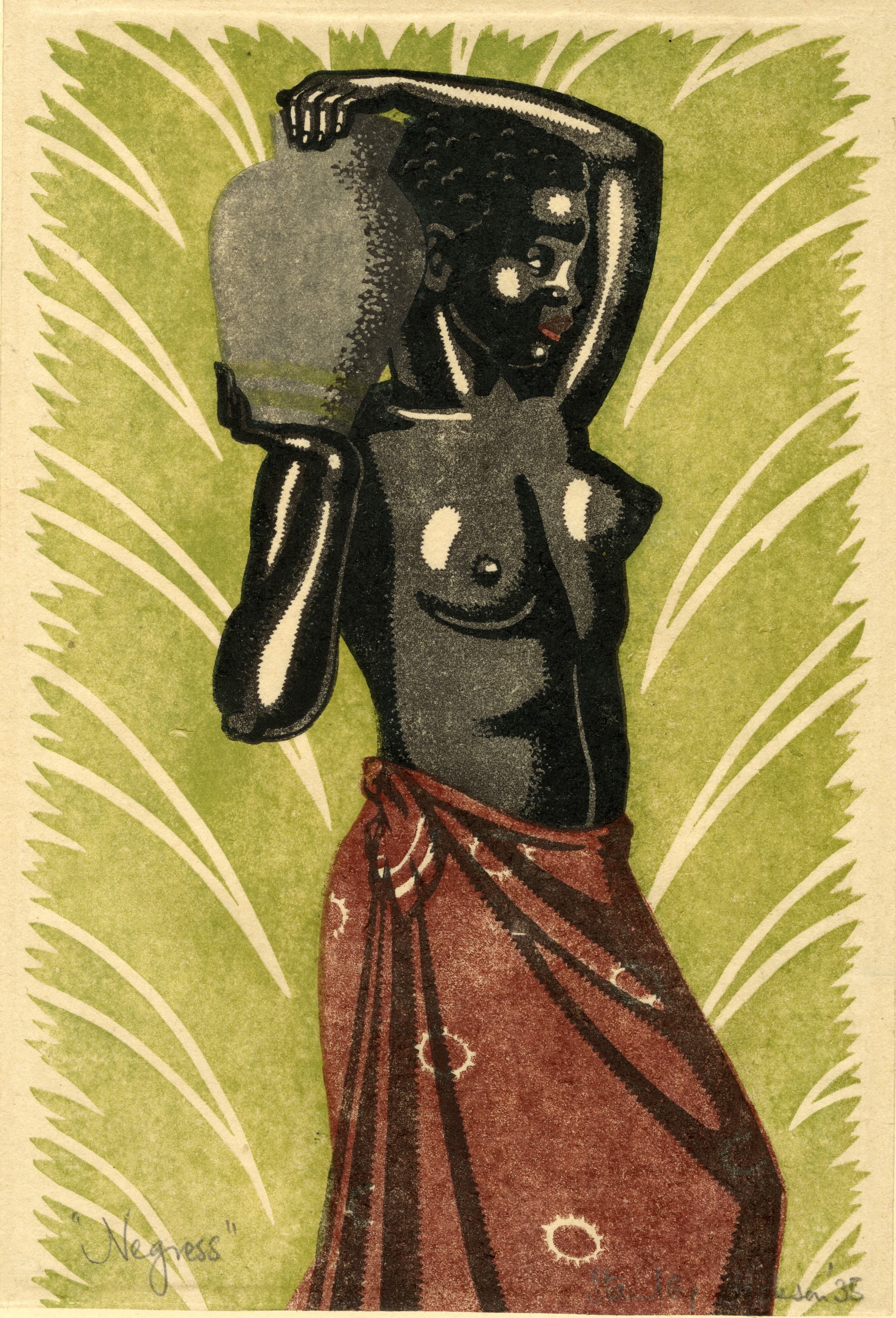 Black woman carrying a jar (1935)