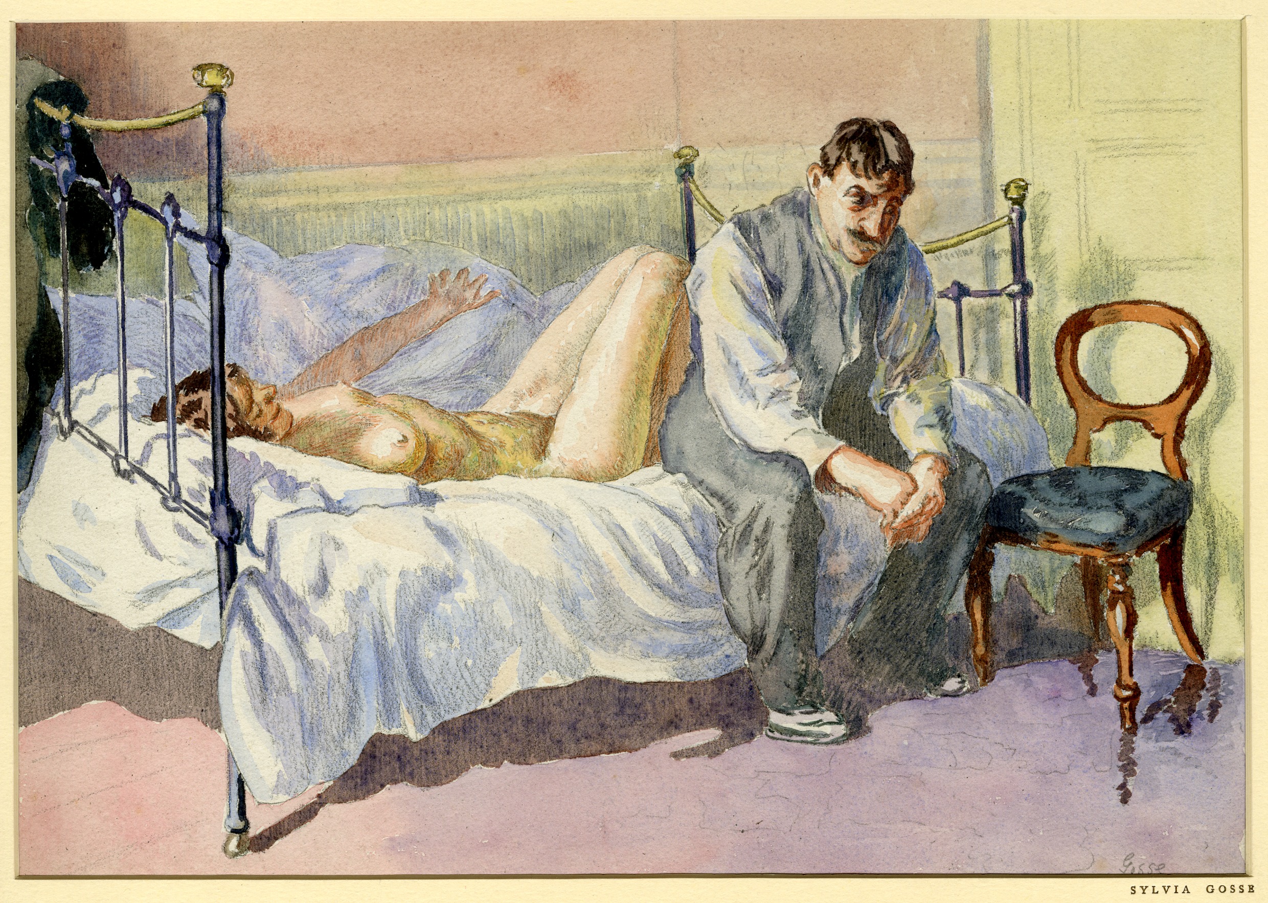 A female nude on a bed (circa 1925)