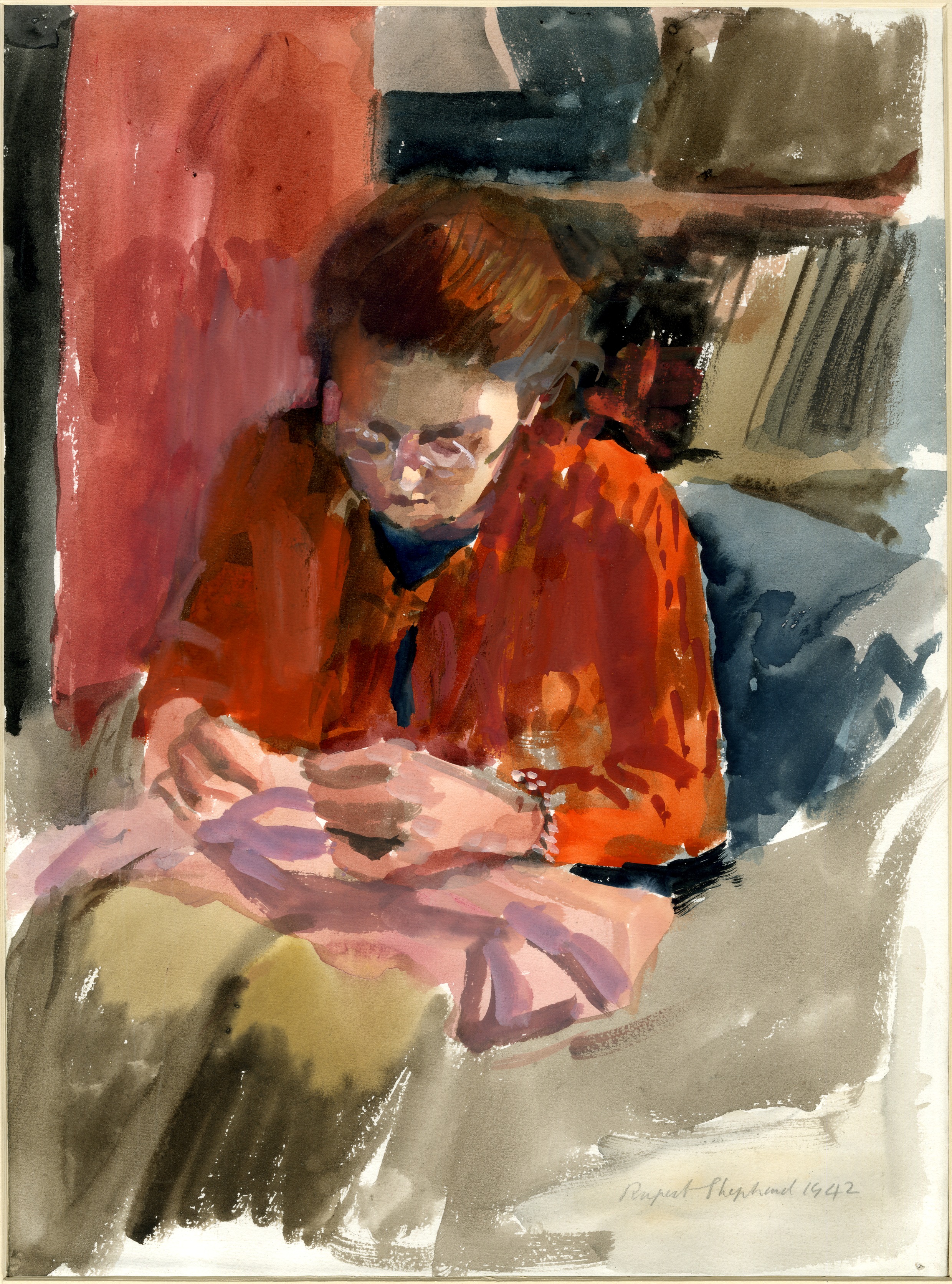 Woman sewing (1942)