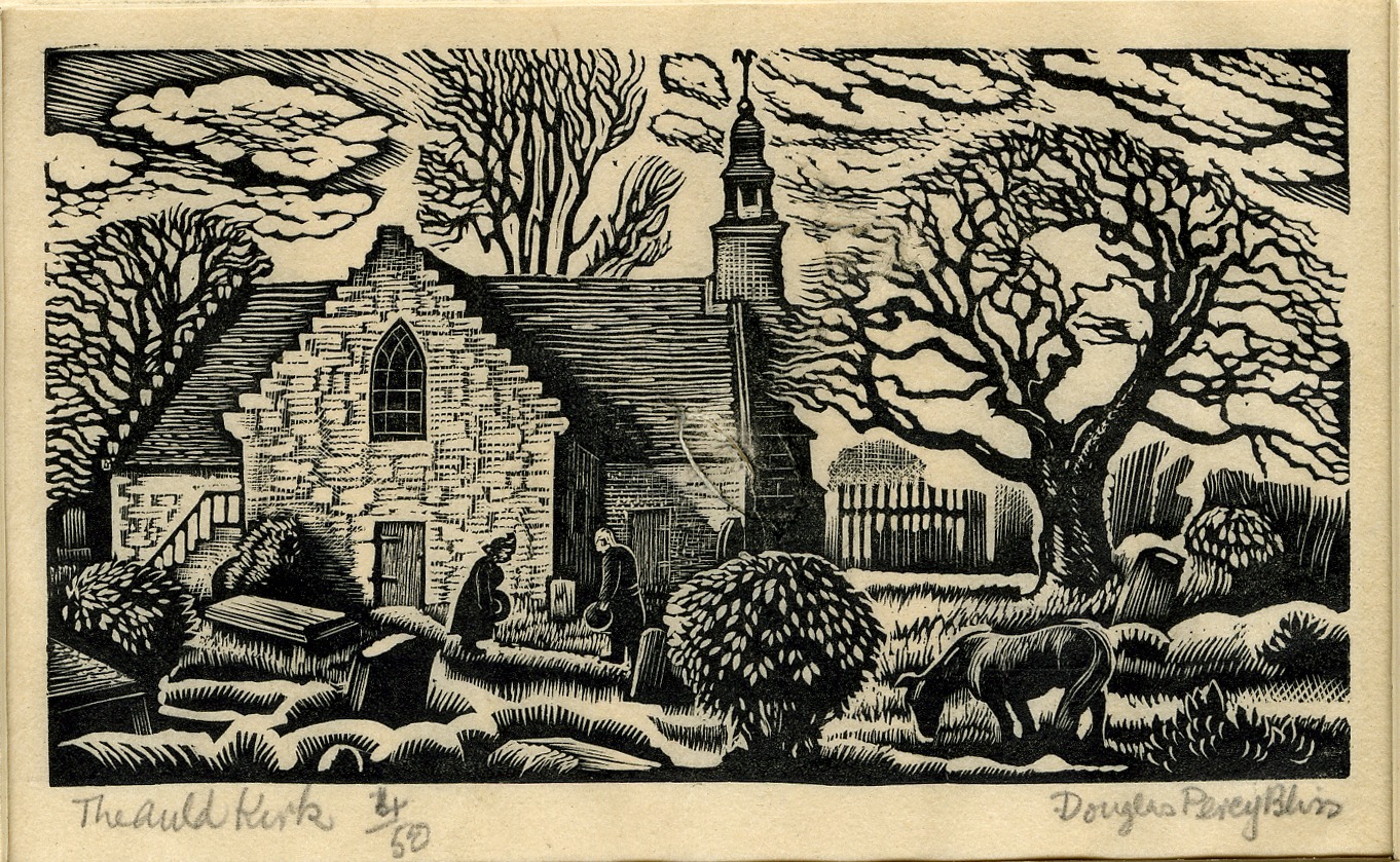 The auld kirk (Illustration to Robert Louis Stevenson's 'Thrawn Janet' in Douglas Percy Bliss's 'The Devil in Scotland') (1934)