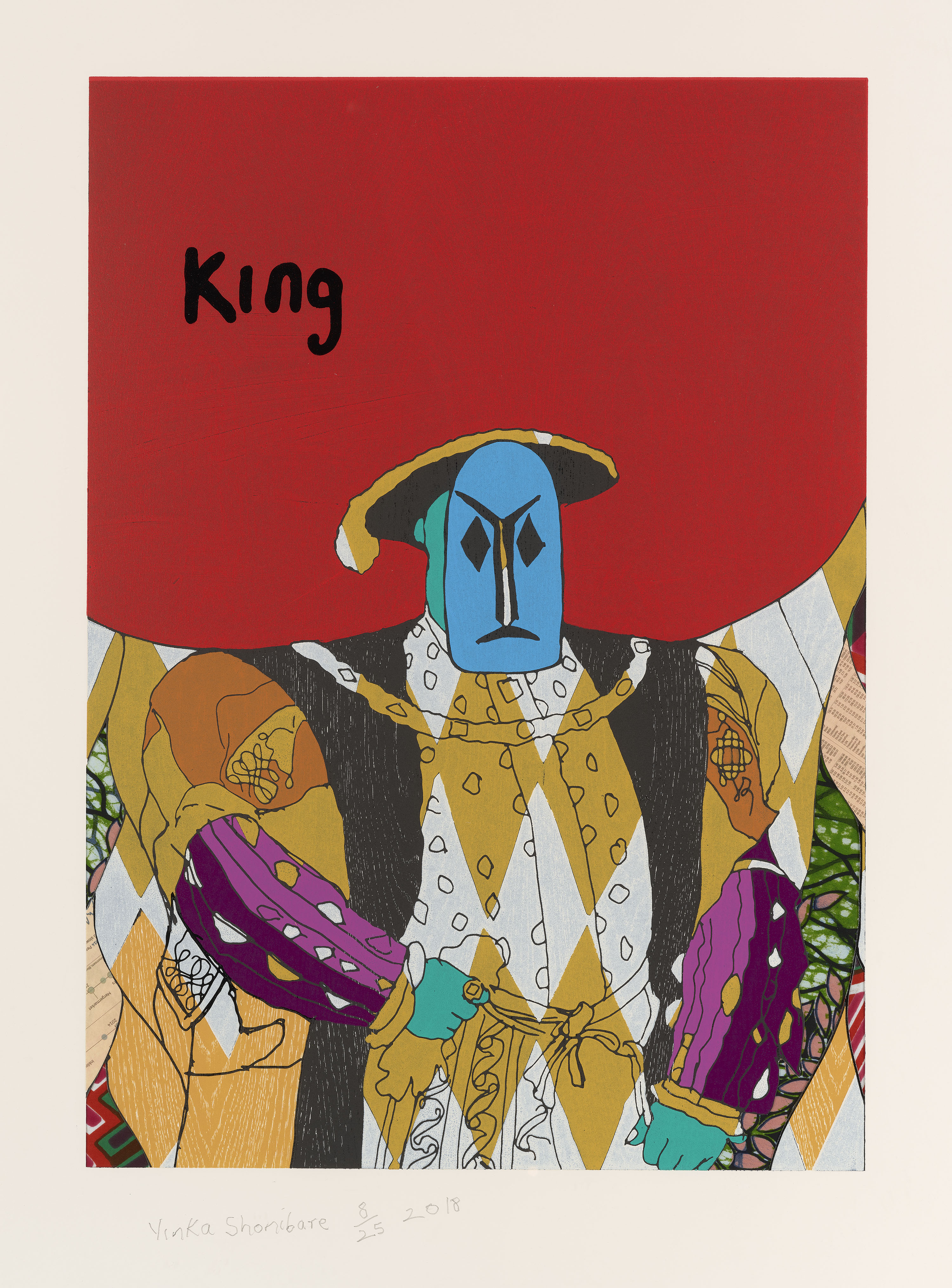 King (one from a set of six relief prints - Unstructured Icons) (2018)