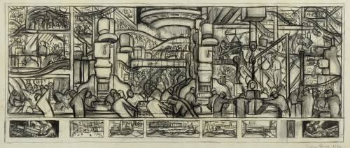 Steam Turbine generating Electricity (one of four cartoons for the Detroit Industry Murals) (1932)