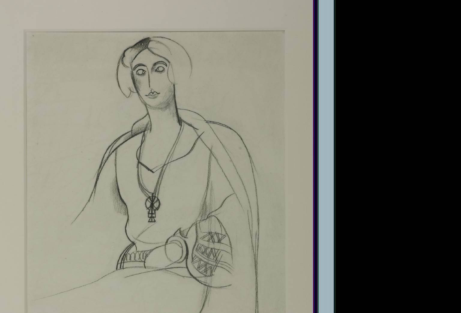 Portrait Sketch: Seated Woman Wearing Pendant (1923)