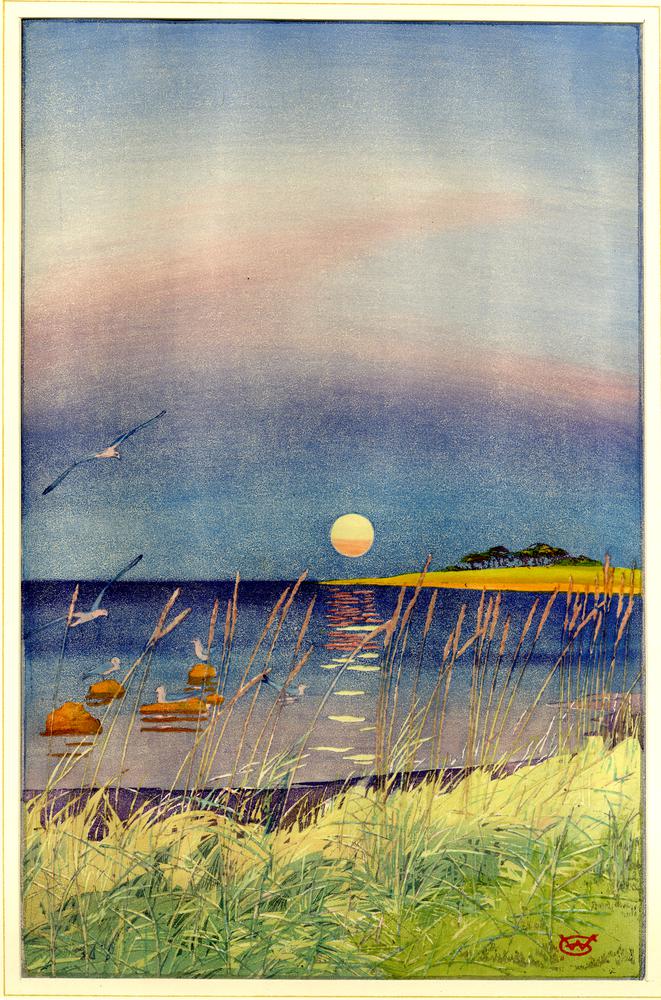 The last glint of a summer day, Vejle Fiord, Denmark (circa 1921)