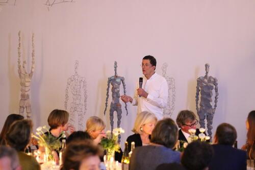 Anthony Gormley at his Artist's Table, 2016