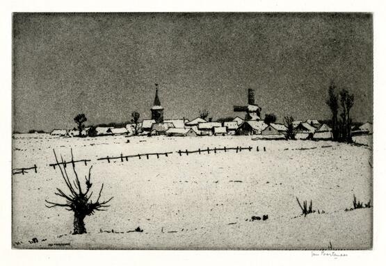 Dutch village in the snow (circa 1924)