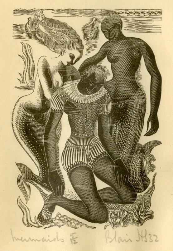 Mermaids (Illustration to John Milton's Four Poems, Gregynog Press, 1933) (1932)