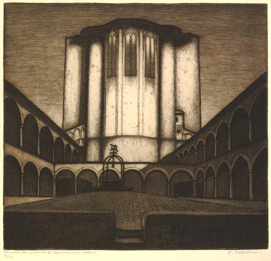 Chiostro del convento di San Francesco, Assisi (circa 1934)