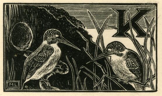 'K' - Kingfisher  (Illustration to 'An Alphabet of British Birds') (1934-5)