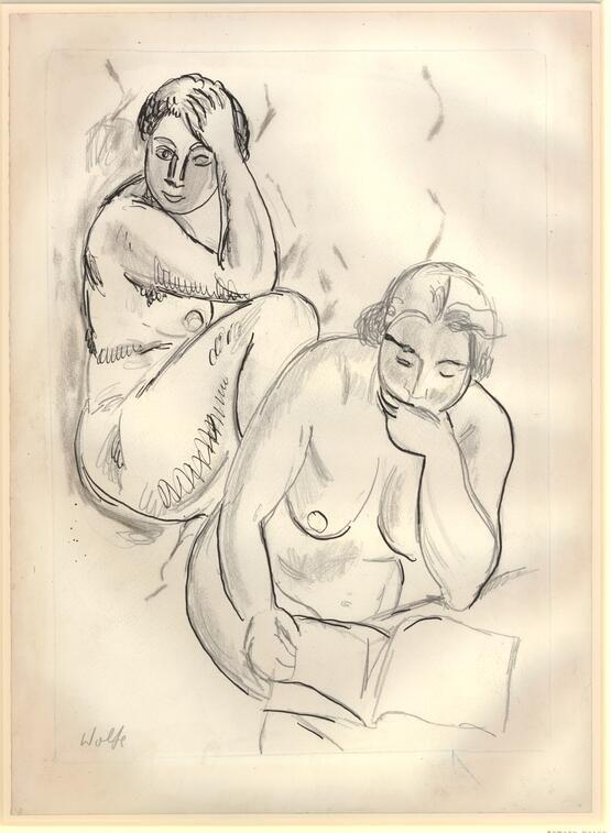 Two studies of a female nude (1925)
