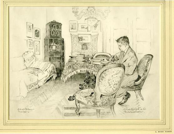 Julius Komjati (1895-1958) at home resting (circa 1940)