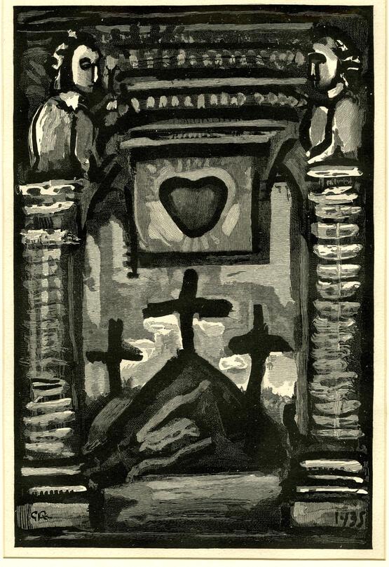 Rouge-Gorge sur la goutte de sang (Illustration by Georges Rouault to André Suarès’ Passion, Ambroise Vollard, Paris,1939) (1935)