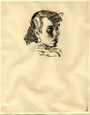 Study of a girl's head (1st state) (1936)