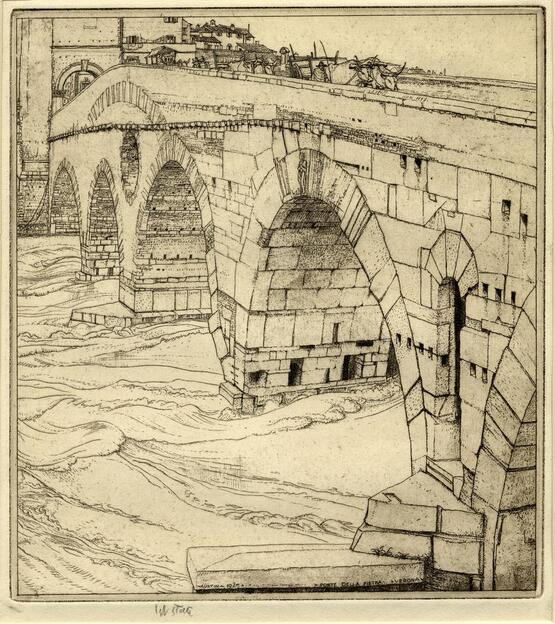 Ponte Pietra, Verona (first state) (1925)