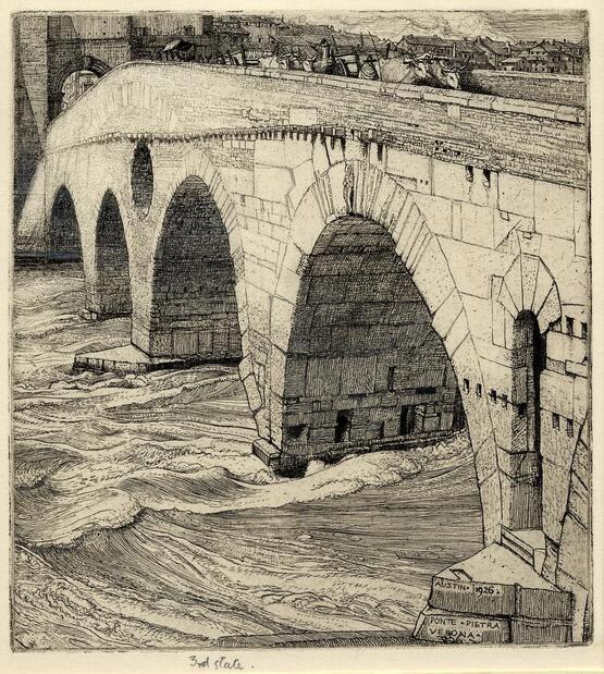 Ponte Pietra, Verona (third state) (1926)