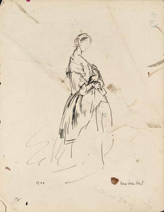 Study for Catherine (from Emily Brontë's Wuthering Heights) (verso: Upminster Common) (1902)