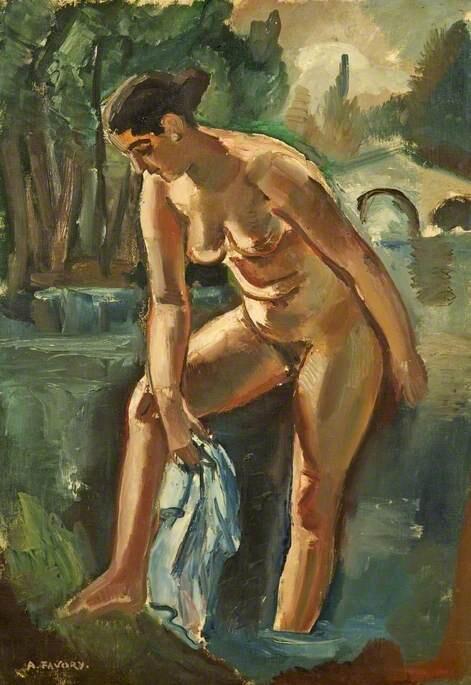 Nude Bathing in a River (before 1937)
