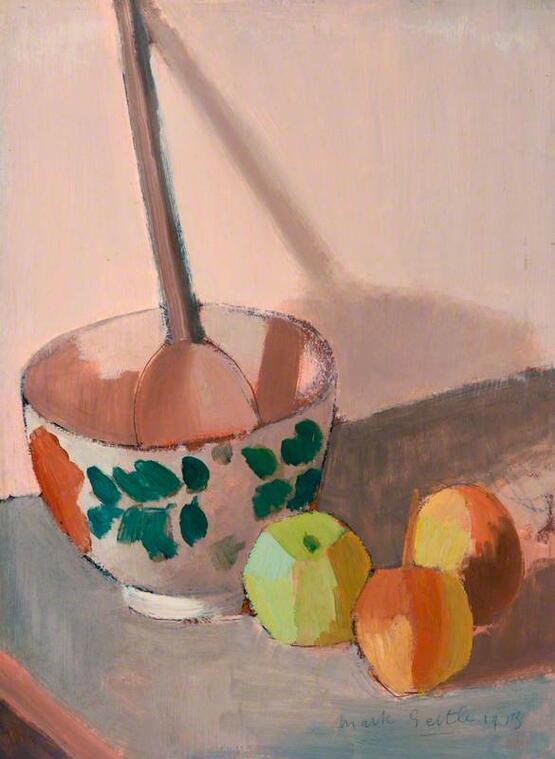Still Life with Bowl, Spoon and Apples (1913)