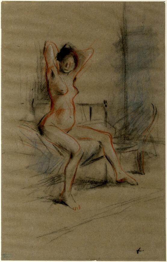 Nude Woman seated on her Bed (1870-1920)