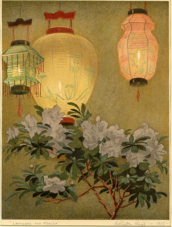 Lanterns and azalea (1925)