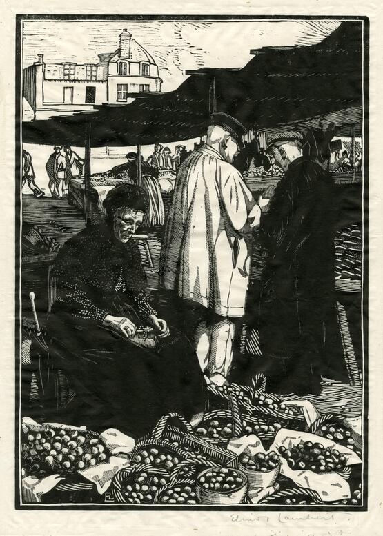 Market day at Les Andelys (1924)