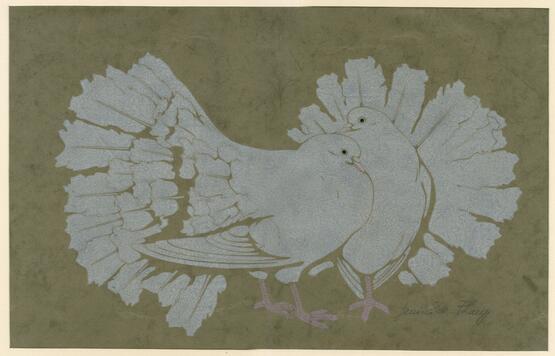 Zwei weisse Tauben (Two white pigeons) (circa 1927)