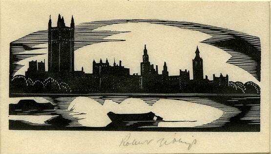 Vignette of Houses of Parliament (Illustration to Grey's 'Fallodon Papers', London: 1926) (1926)