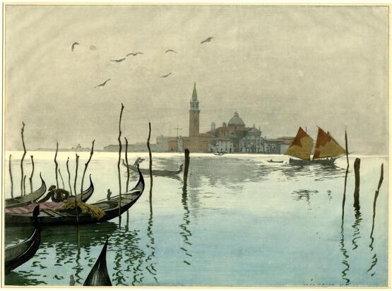 View from the Piazza San Marco across the Venetian lagoon towards San Giorgio Maggiore (1925)